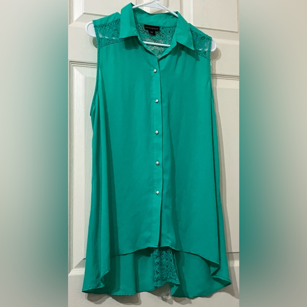Extra Large Metaphor Blue/Green blouse